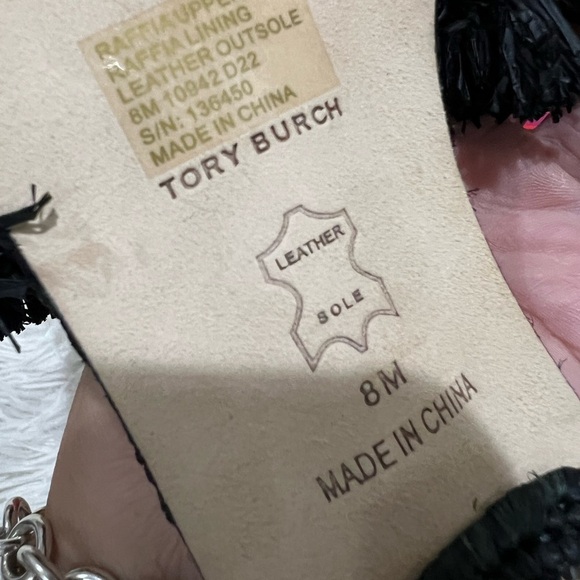 Tory Burch Eleanor Raffia Kitten Heel Sandals - Size 8 - NEW - Picture 4 of 7